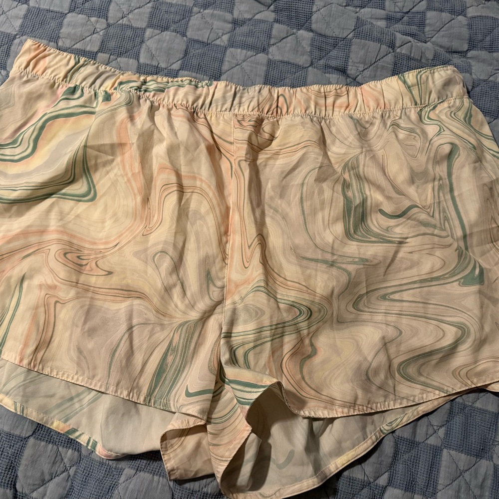 Marble Patterned Athletic Shorts
